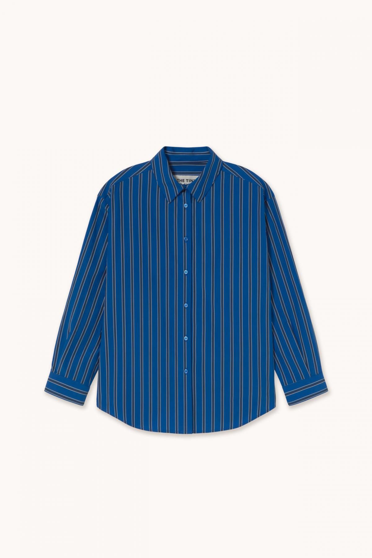 타이니코튼 스트라이프 다크블루 긴팔 셔츠 AW25-747S02 ONE COLOR - 메인 이미지
