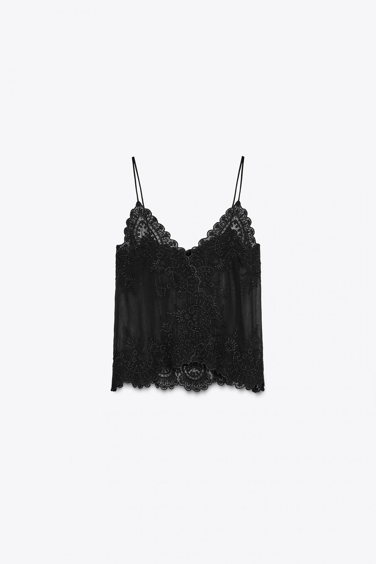 자라 레이스 캐미솔 스트랩 탑 6895/287 BLACK - 메인 이미지