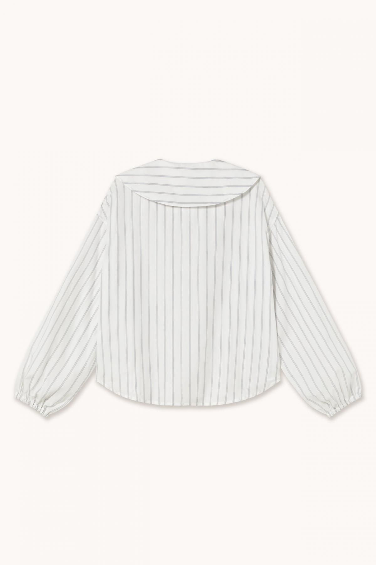 타이니코튼 화이트 스트라이프 피터팬 칼라 블라우스 AW25-622104 ONE COLOR - 상세 이미지 2