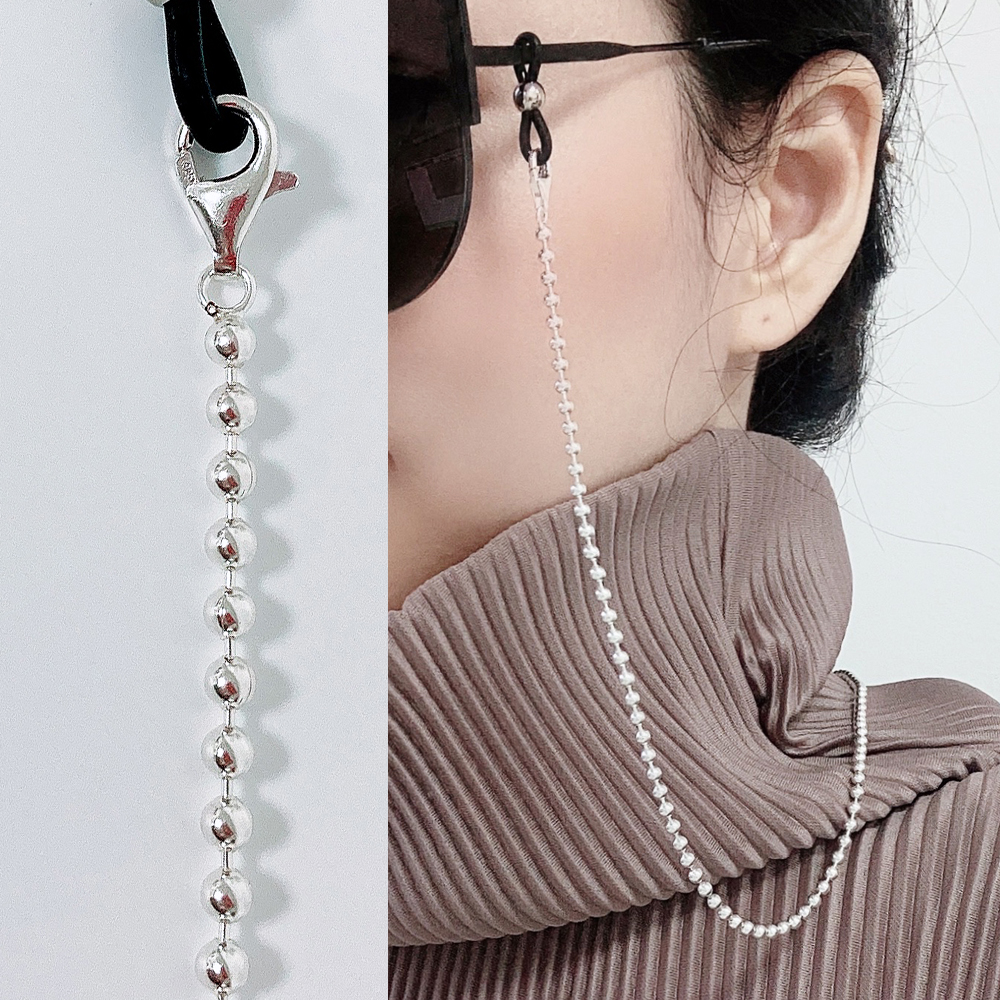 925실버 3mm 볼 체인 순은 선글라스줄 안경 목걸이 스트랩 - 상품 이미지