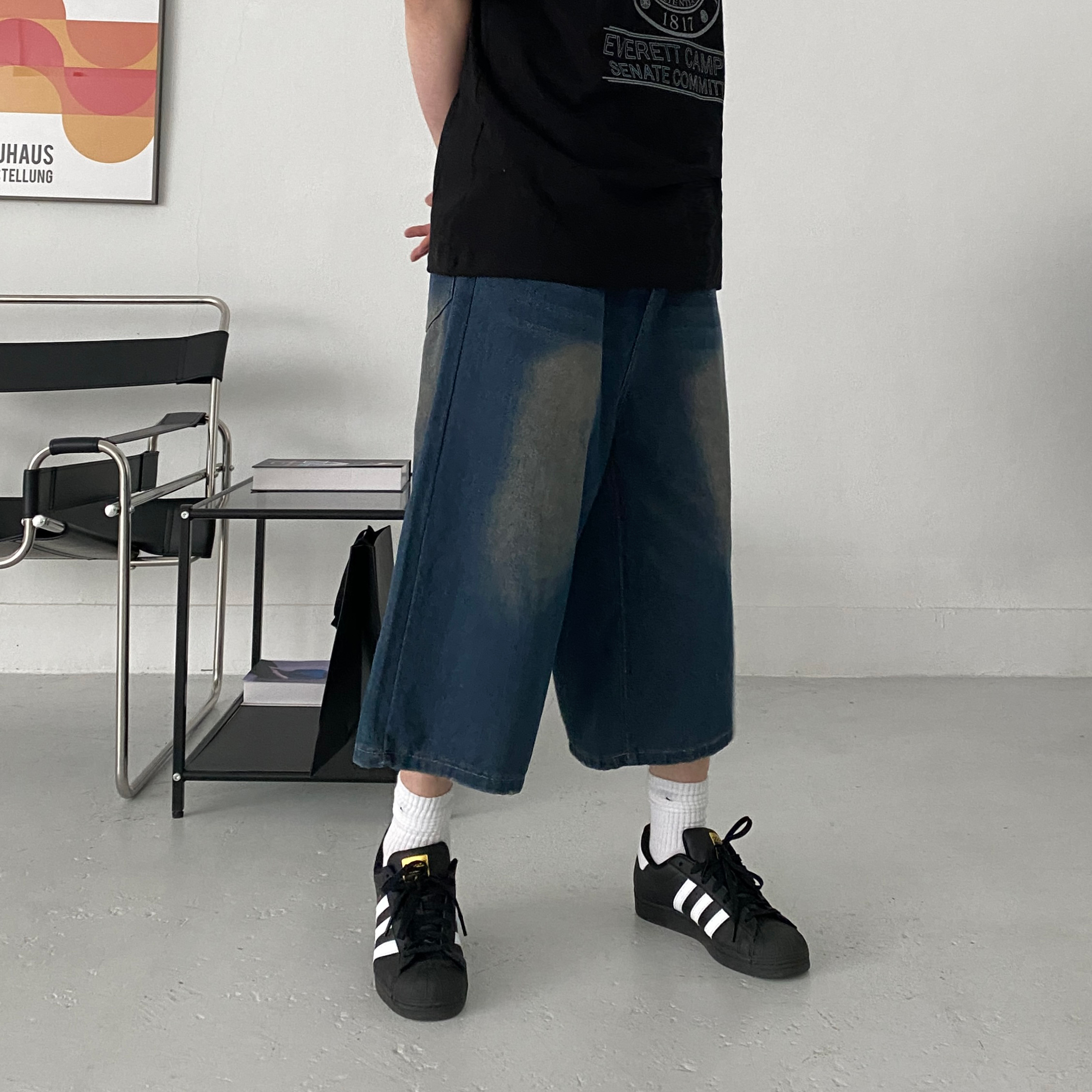 남자롱기장반바지 남자버뮤다팬츠 남성와이드반바지 - 상세 이미지 4