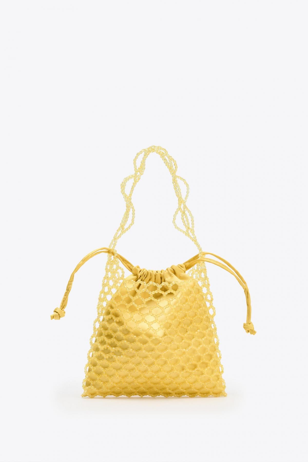 자라 비즈 체인 스트링 미니 버킷백 6593/610 YELLOW - 메인 이미지