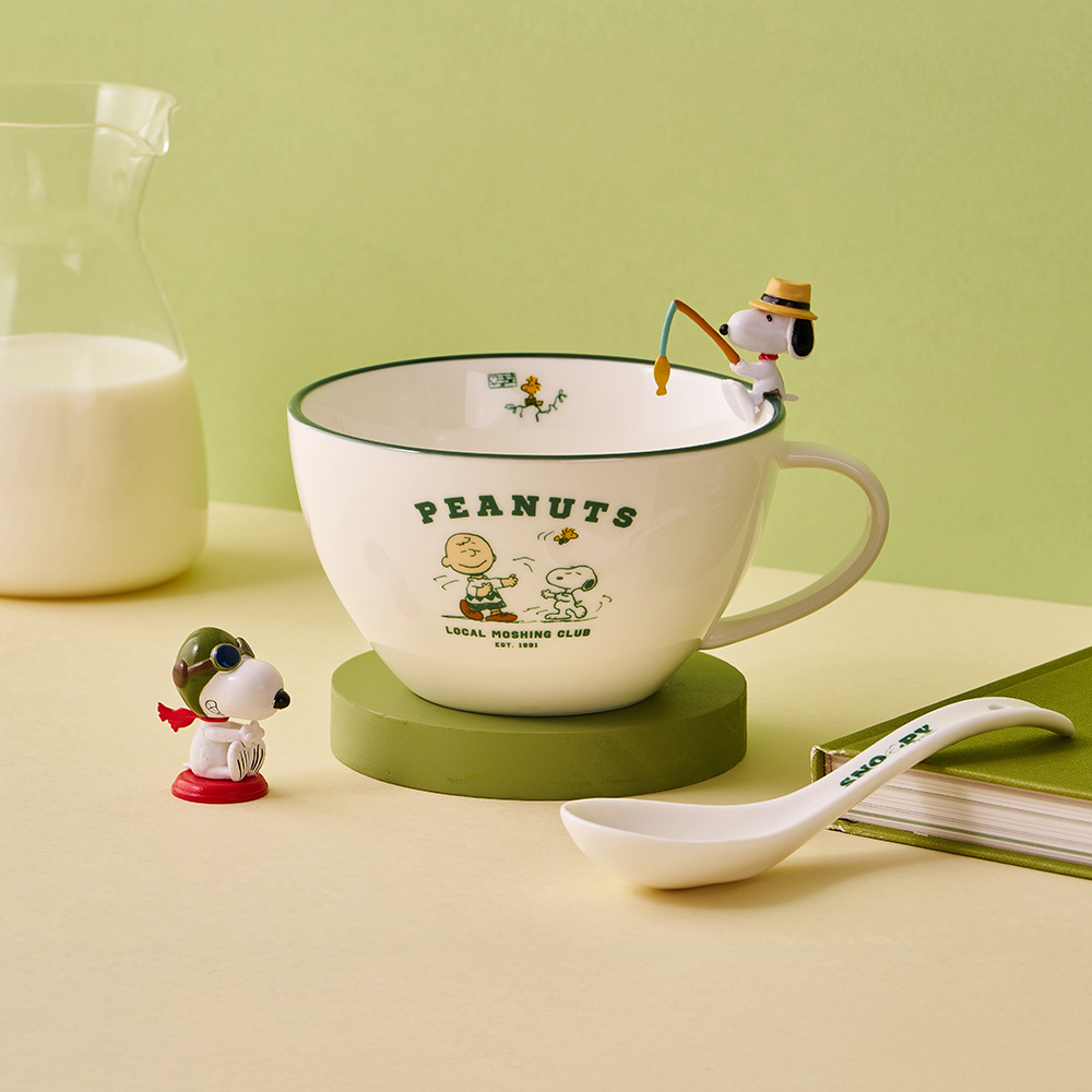 락앤락x피너츠 스누피 도자기 시리얼볼 스푼세트 제품 이미지