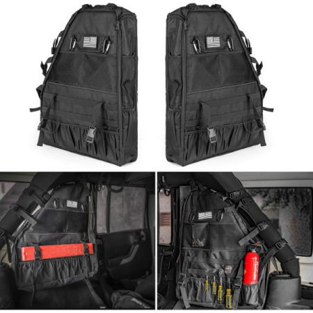 JEEP  1997 랭글러 JK TJ LJ 및 무제한 JL 4도어 미국 국기 2개 와 호환되는 멀티 포켓 오거나이저 Jl Jk 보관 ..