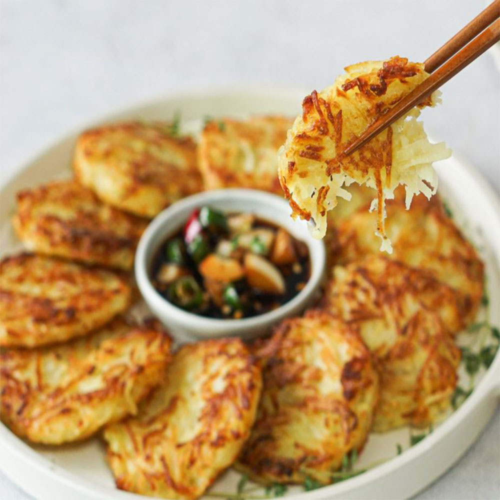 겉바속촉 증숙 감자전 한국 전통 식사대용 채전 반찬