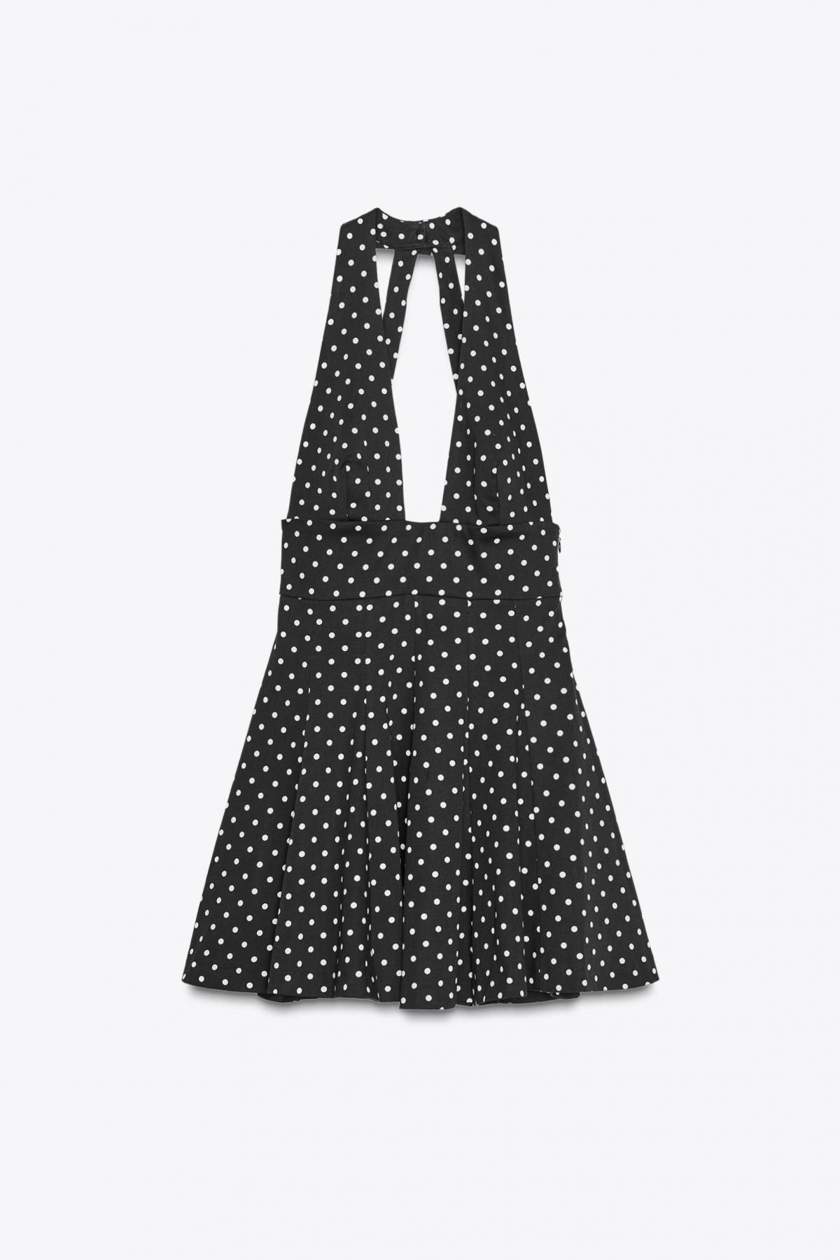 자라 폴카 도트 홀터 미니 원피스 4661/231 BLACK / WHITE