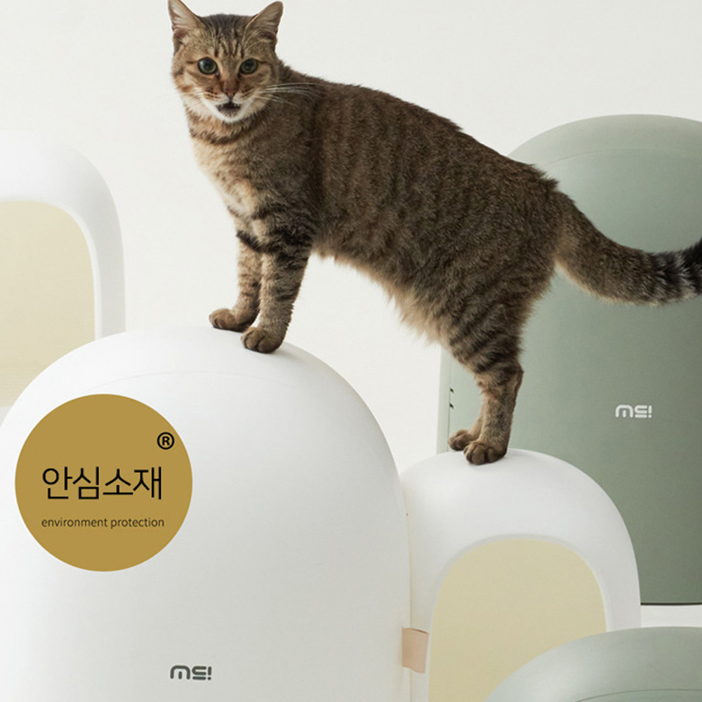 개과천선 돔피 캣 토일렛 고양이 화장실 발판 모래삽 포함 화이트 이미지 8