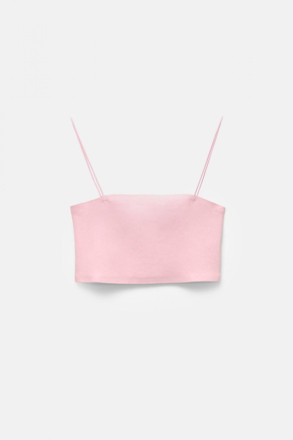 풀앤베어 미니멀 스트랩 크롭 탑 7151/335 PALE PINK - 메인 이미지