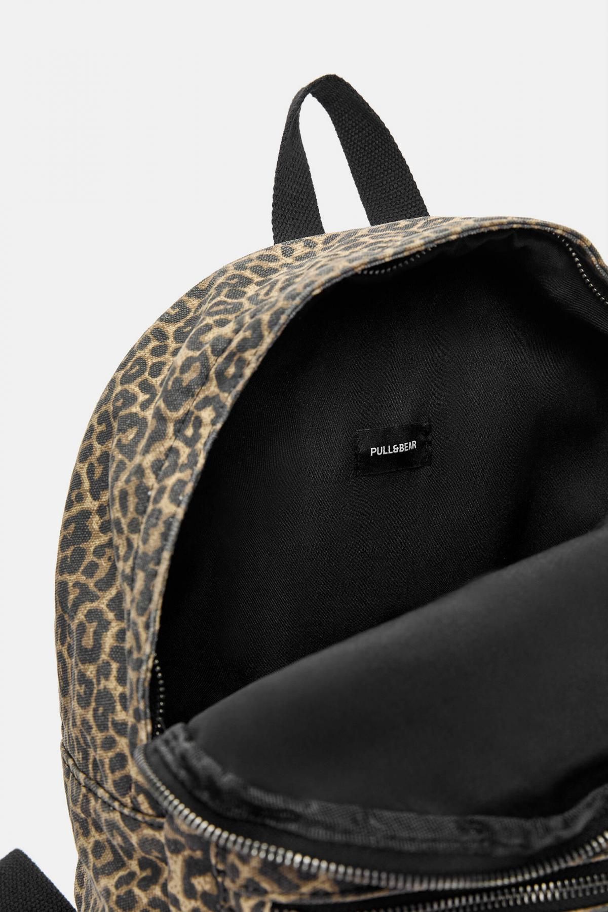 풀앤베어 레오파드 패턴 캔버스 백팩 4125/640 LEOPARD - 상세 이미지 4