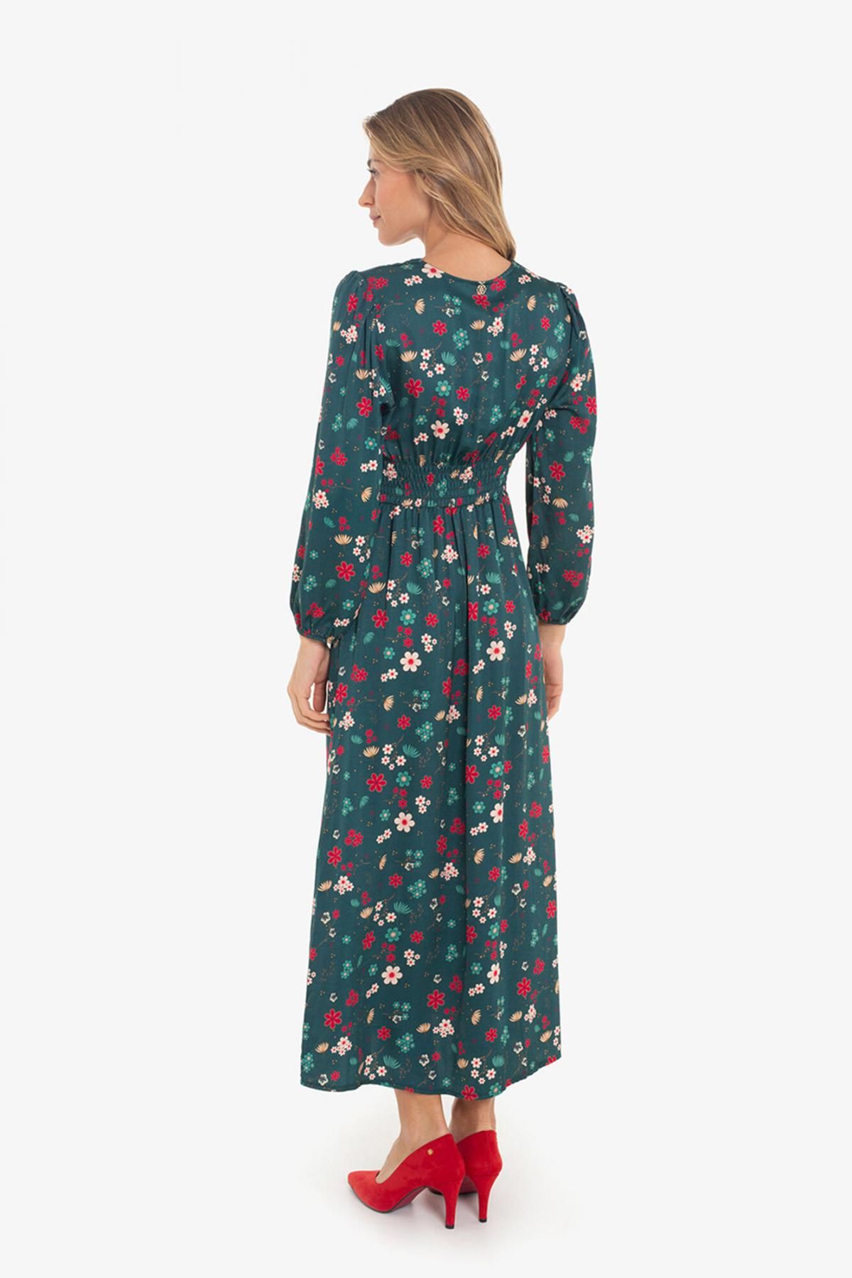 쿠플레 플라워패턴 브이넥 롱 원피스 6442280 MULTICOLOR - 상세 이미지 4