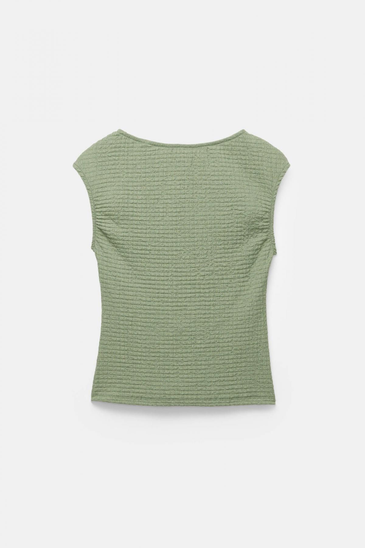 풀앤베어 텍스처 오픈백 민소매 티셔츠 7151/304 PALE KHAKI - 메인 이미지