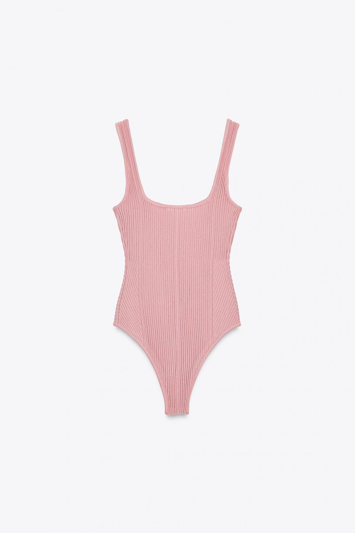 자라 텍스처 스트랩 바디수트 5063/346 DUSTY PINK - 상세 이미지 4