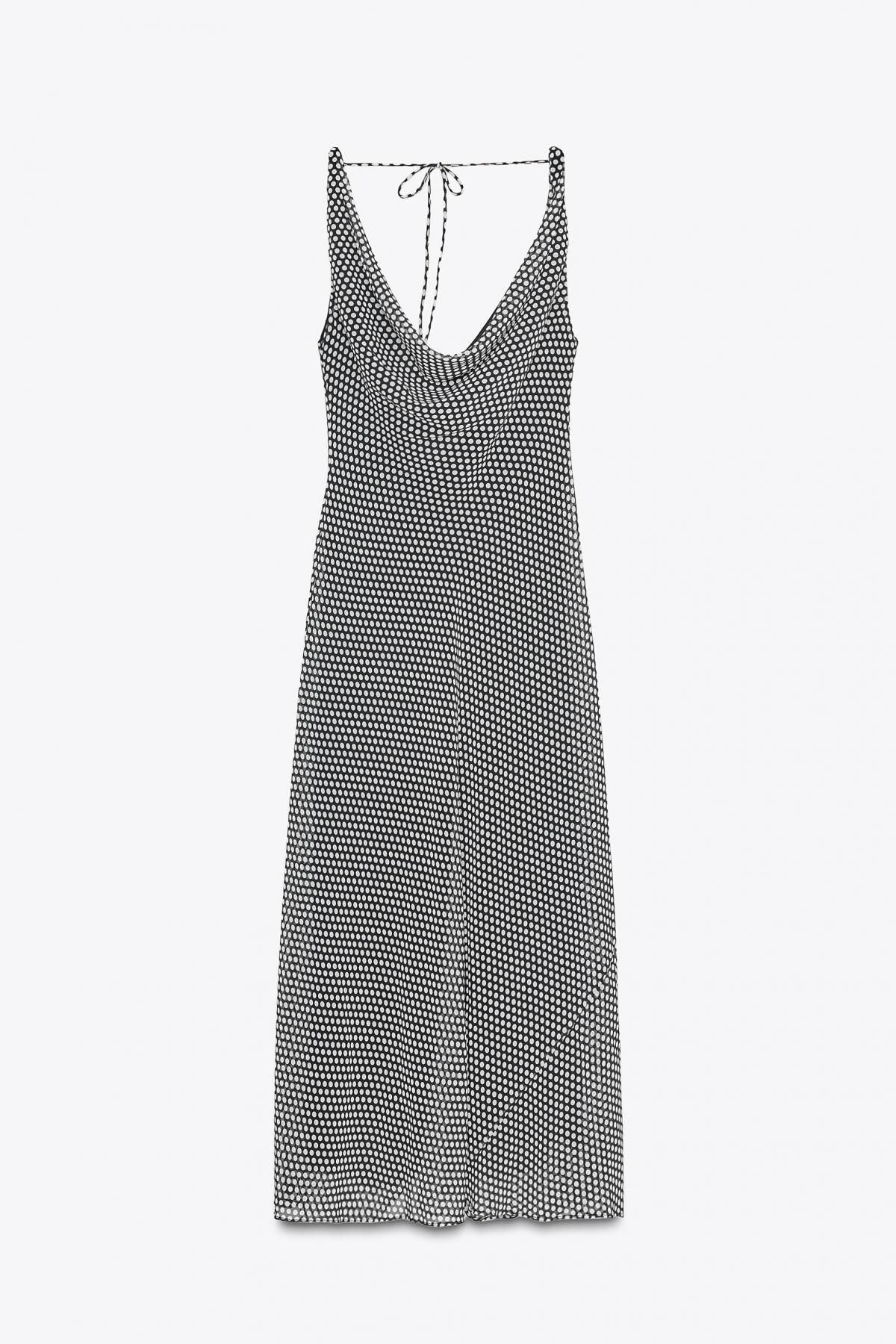 자라 폴카 도트 미디 원피스 2590/884 BLACK / WHITE