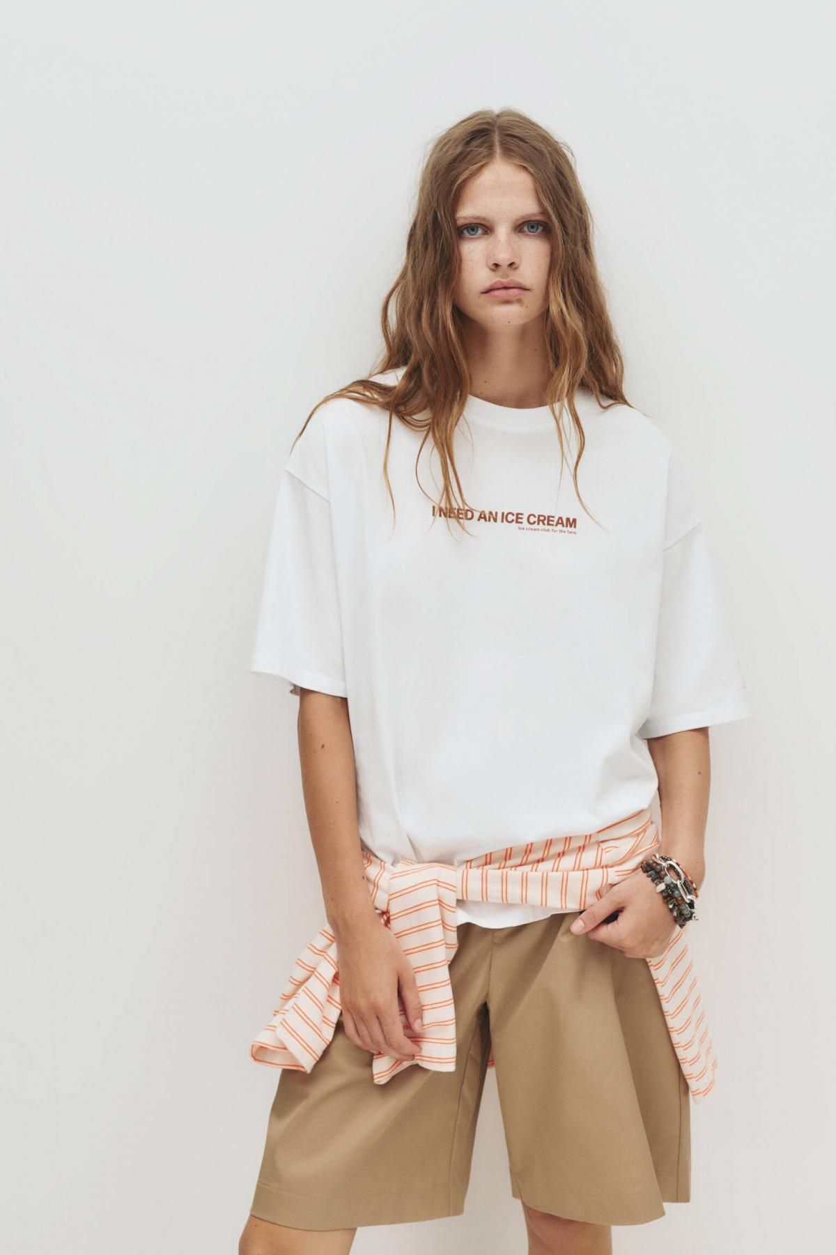 풀앤베어 오버핏 그래픽 아이스크림 반팔 티셔츠 7150/355 OFF WHITE - 상세 이미지 3