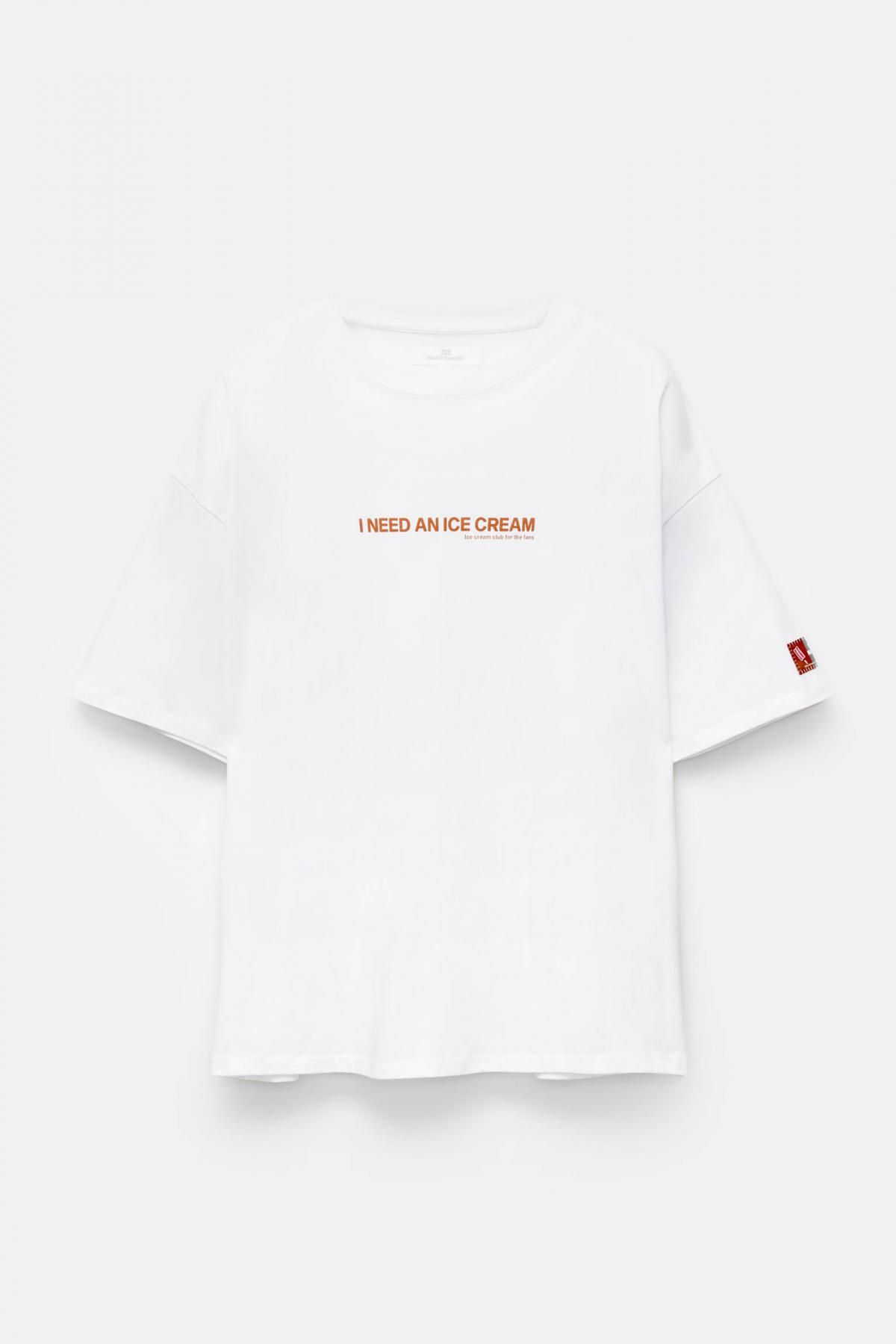 풀앤베어 오버핏 그래픽 아이스크림 반팔 티셔츠 7150/355 OFF WHITE - 메인 이미지