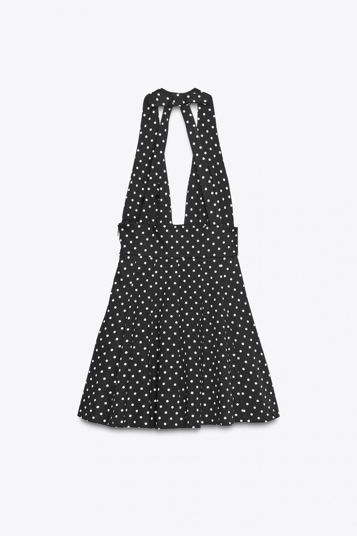 자라 도트 패턴 홀터넥 미니 원피스 4661/231 BLACK / WHITE - 상세 이미지 5