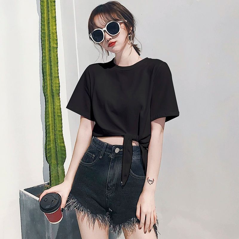 반팔 티셔츠 코디 시원한 오버핏 브이넥 클래식 블랙 라운드넥 - 상세 이미지 5