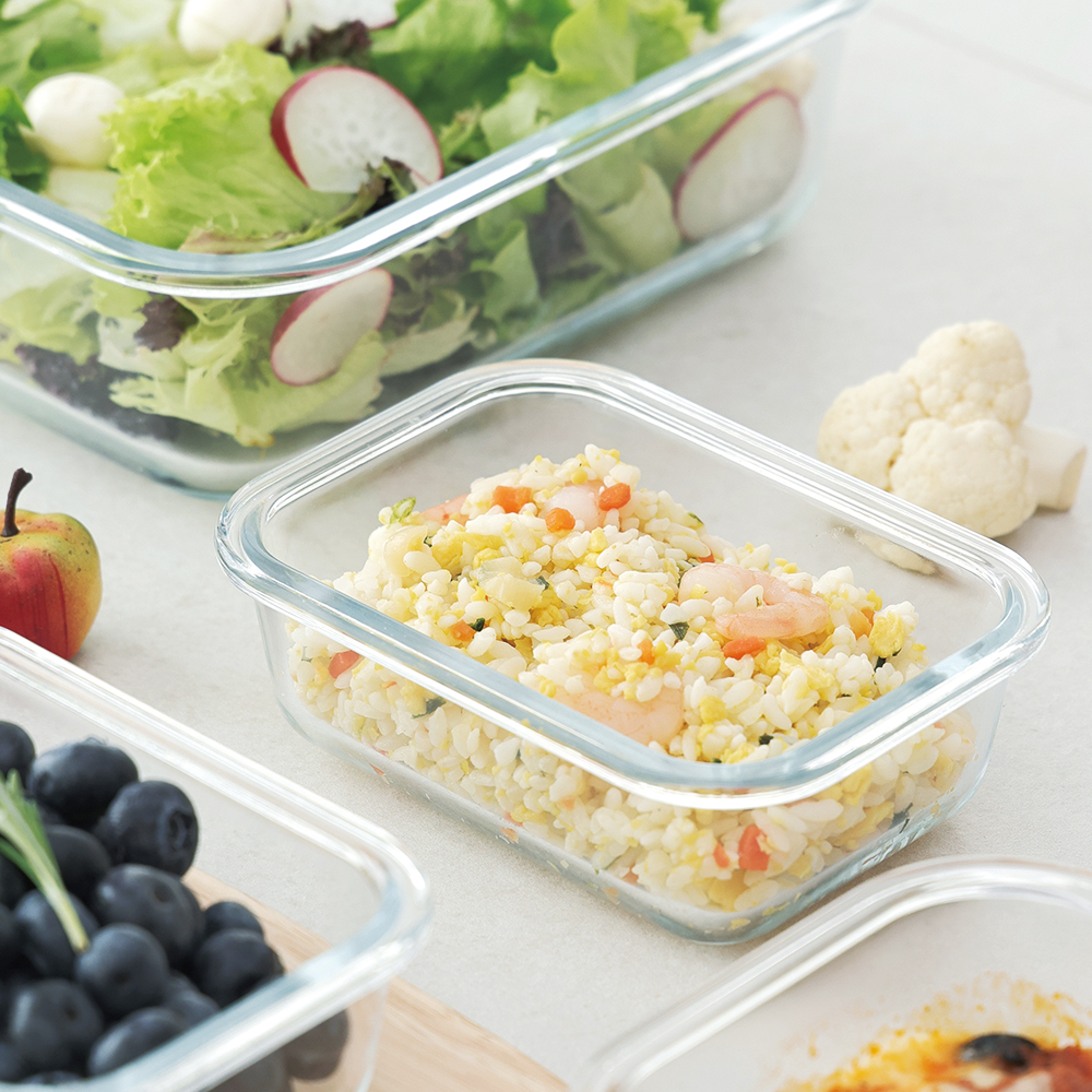네오플램 클린 내열유리 반찬통 밀폐용기세트 12종, 직사각, 1세트