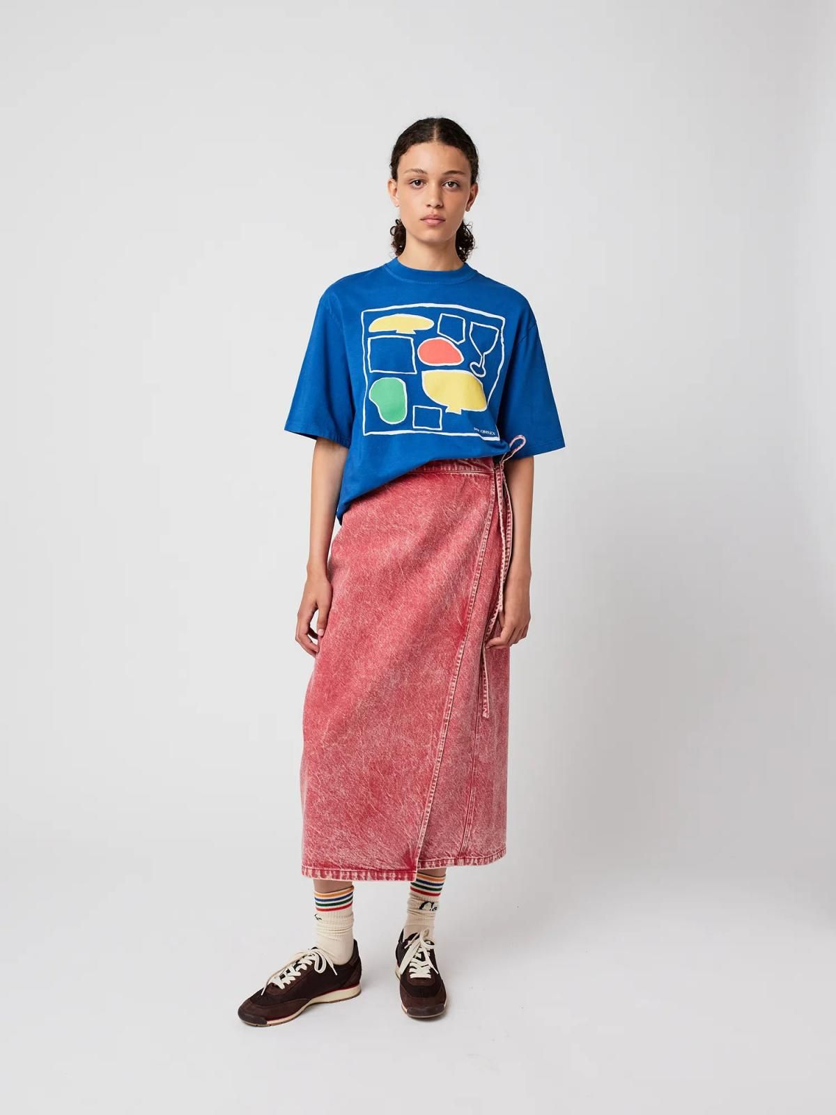 보보쇼즈 블루 아트웍 박시핏 오가닉 코튼 반팔 티셔츠 B225AD008 ONE COLOR - 상세 이미지 4