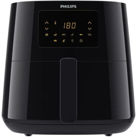[해외]PHILIPS 필립스 에센셜 에어프라이어 XL 열풍 튀김기, 급속 공기 기술, 6.2L, 2000와트, 5인분, 터치스크린 포함, NutrIU 앱, 블랙(HD9270-90)