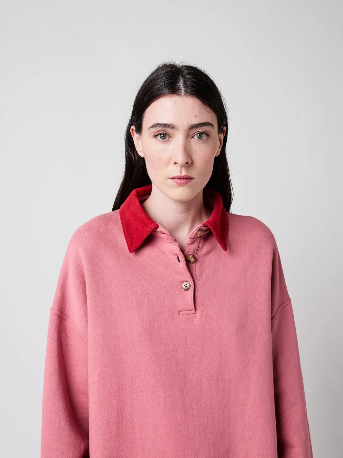 보보쇼즈 오버핏 컬러블록 폴로 스웨트셔츠 B225AD020 ONE COLOR - 상세 이미지 2
