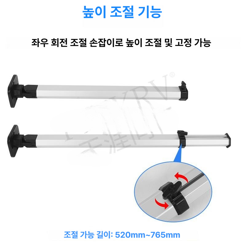 접이식 요트 다리 탈부착 캠핑카테이블다리 브라켓 실버 테이블 다리 1미터 레일 - 상세 이미지 3