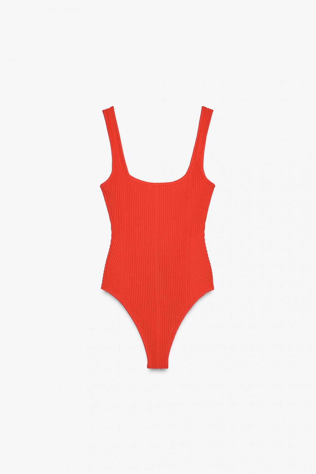 자라 텍스처 스트랩 바디수트 5063/346 RED - 상세 이미지 4