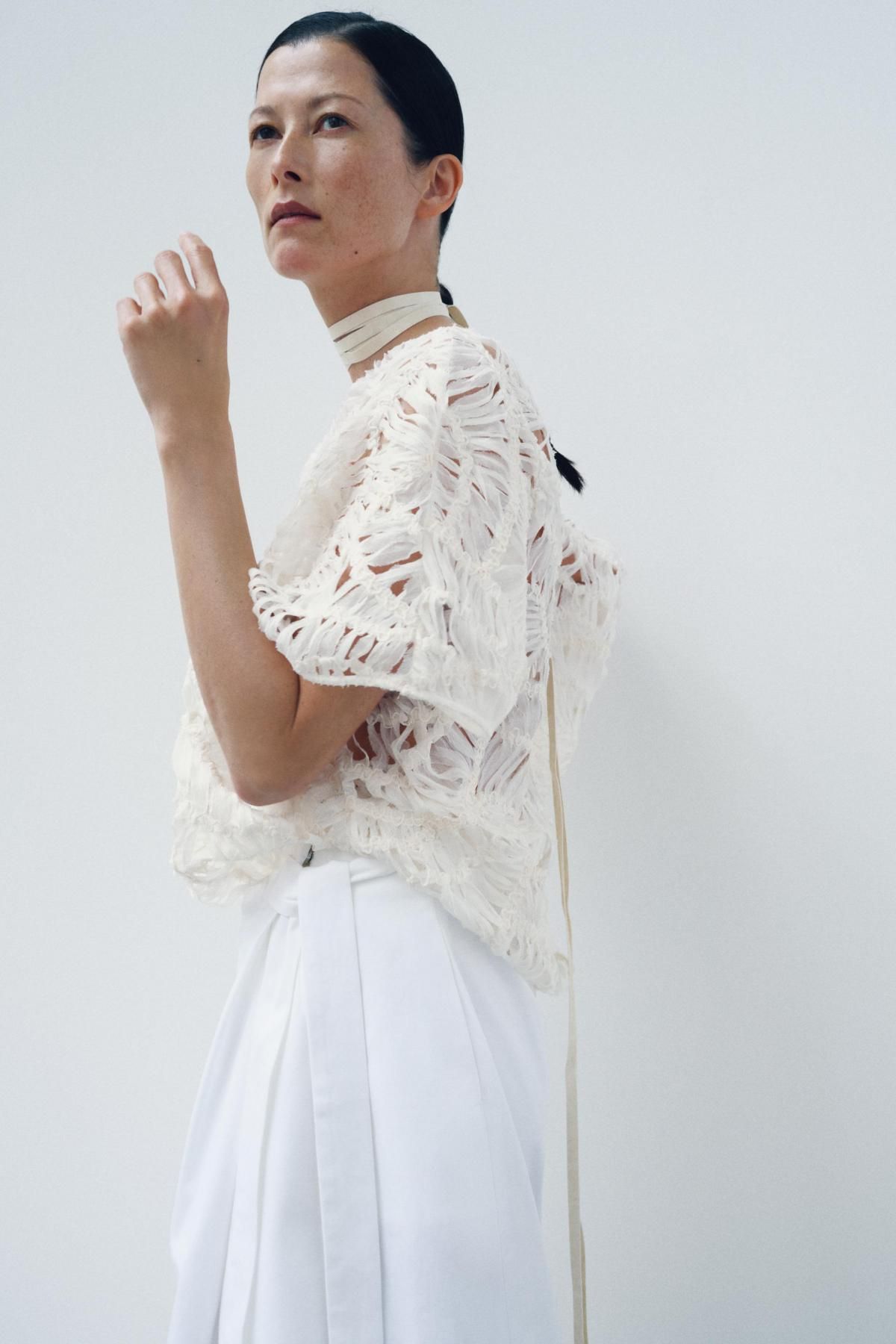 자라 트렌디 미디웨이스트 랩 미디 스커트 8294/538 OYSTER-WHITE - 상세 이미지 5