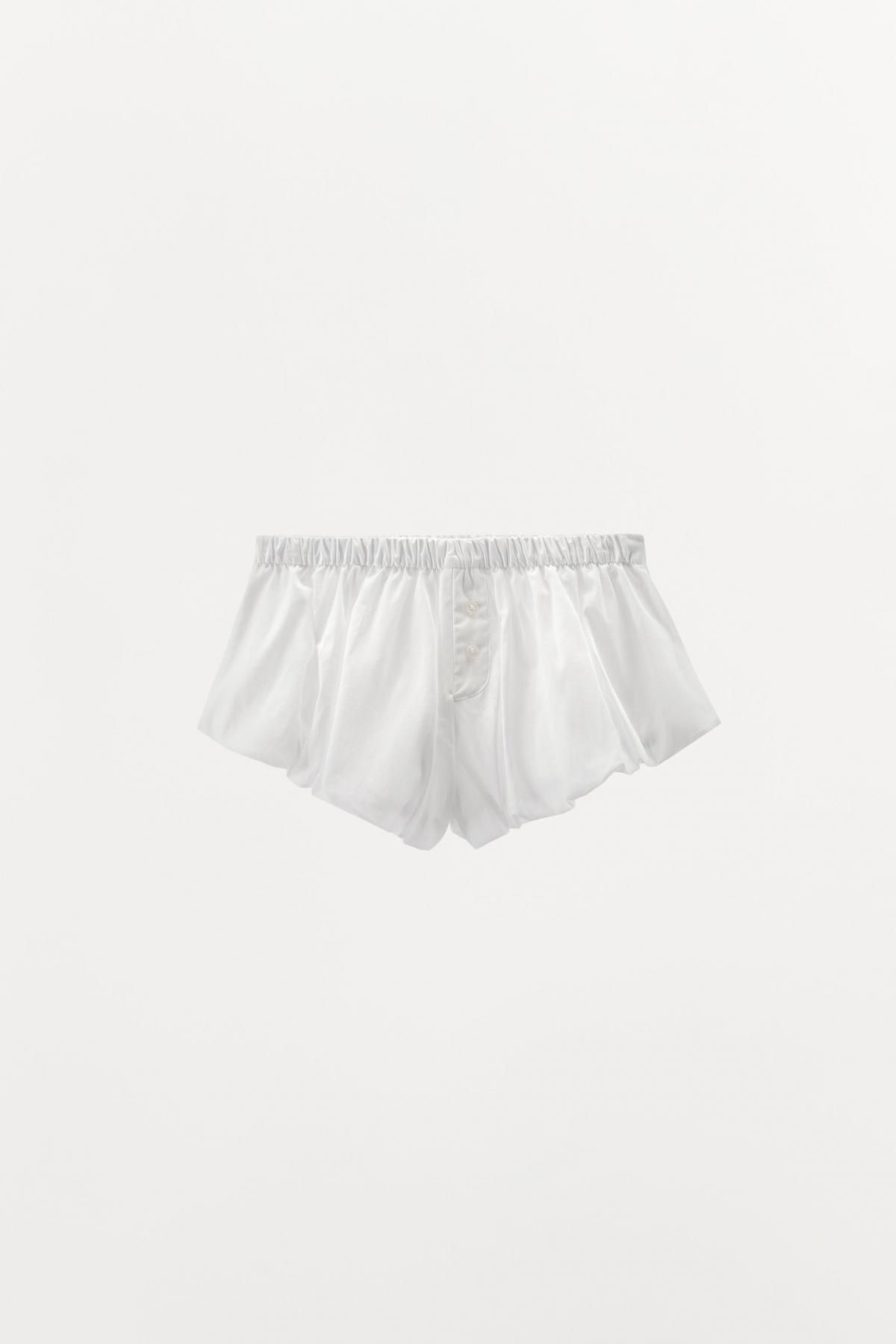 자라 코튼 포플린 셔링 쇼츠 9413/052 WHITE - 메인 이미지