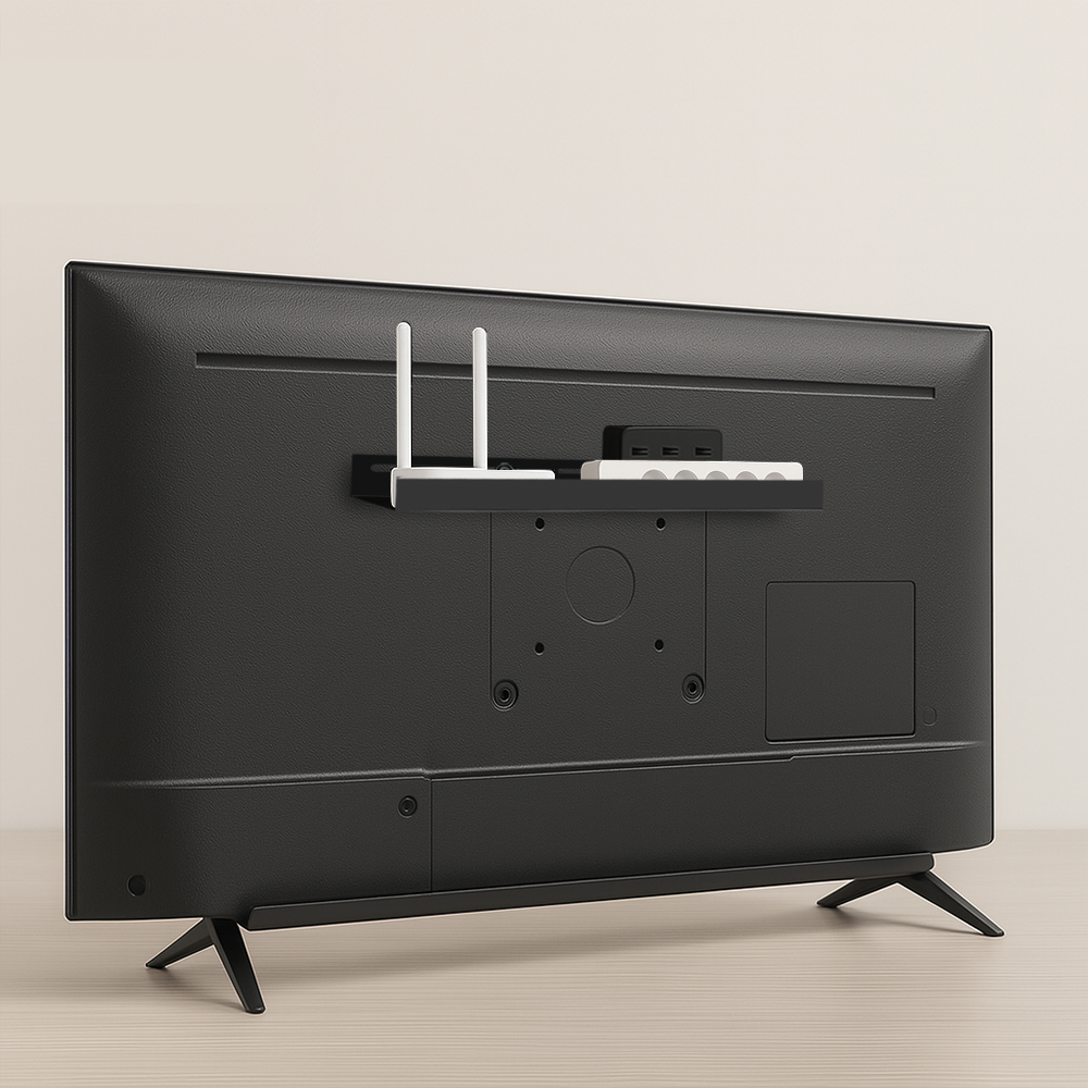 장보리 무타공 모니터 TV 선반 셋탑박스 셋톱박스 브라켓 멀티탭 거치대 전선정리 제품 이미지