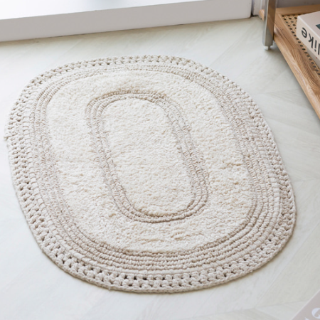 발매트 뜨개 라운드 침대 발 매트 화장실 싱크대 카페트 침실 주방 욕실 빈티지 논슬립 러그