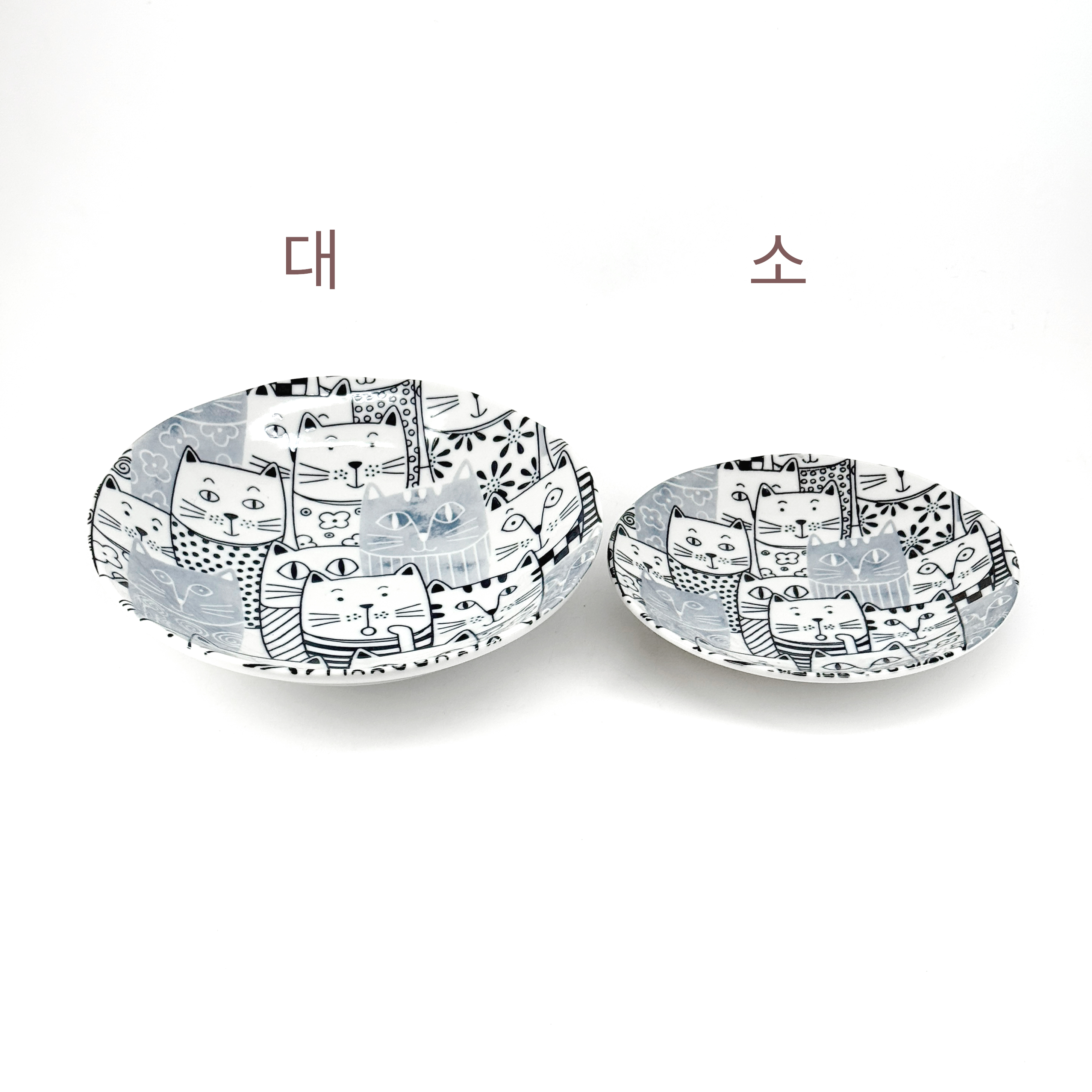 길고양이 패턴 시리즈 도자기 접시 (일본수입) - 상세 이미지 2