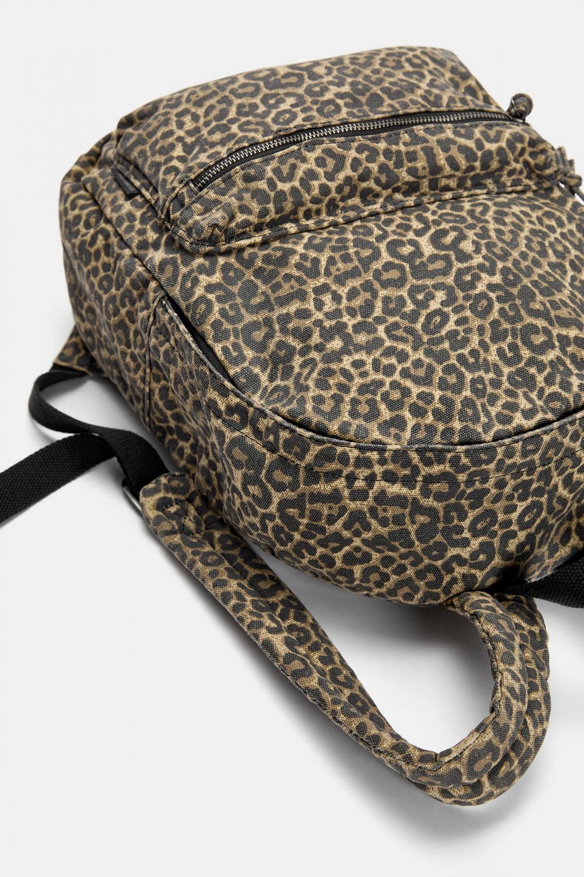 풀앤베어 레오파드 패턴 캔버스 백팩 4125/640 LEOPARD - 상세 이미지 5