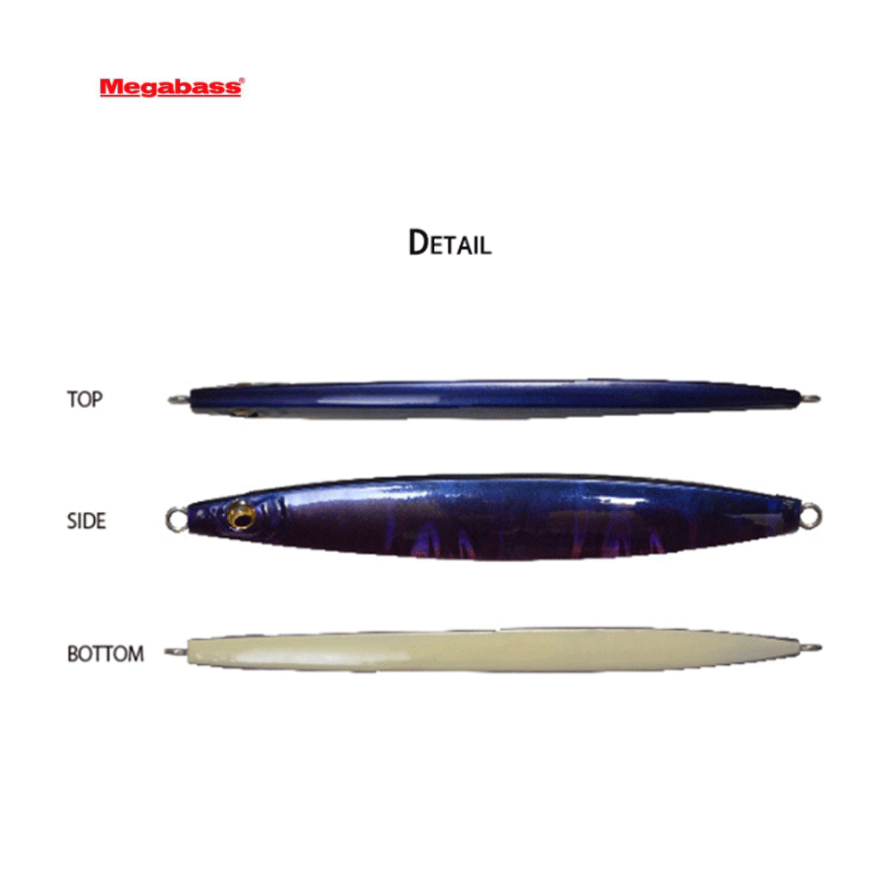 메가배스 슬래쉬비트 갈치 지깅 텐빈 텐야 바다 루어 낚시 메탈 지그 글로우 지브라, 120g - 상세 이미지 2