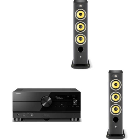 Focal [해외]Focal Aria K2 926 애쉬 그레이(한정판) 3방향 바닥에 서 있는 오디오 파일 타워 스피커 - 한 쌍, AVENTAGE RX-A6A 9.2채널 홈 시어터 리시버(