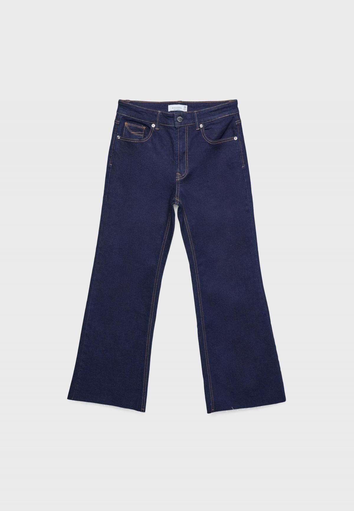 스트라디바리우스 크롭 부츠컷 하이웨이스트 데님 팬츠 1480/410 OVERDYED BLUE DENIM - 상세 이미지 3