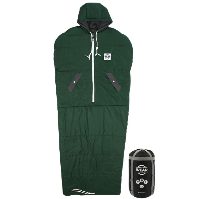 빈슨메시프 웨어 셀크백 입는 침낭 캠핑 사계절 백패킹 차박 경량 이불 1050g, 그린