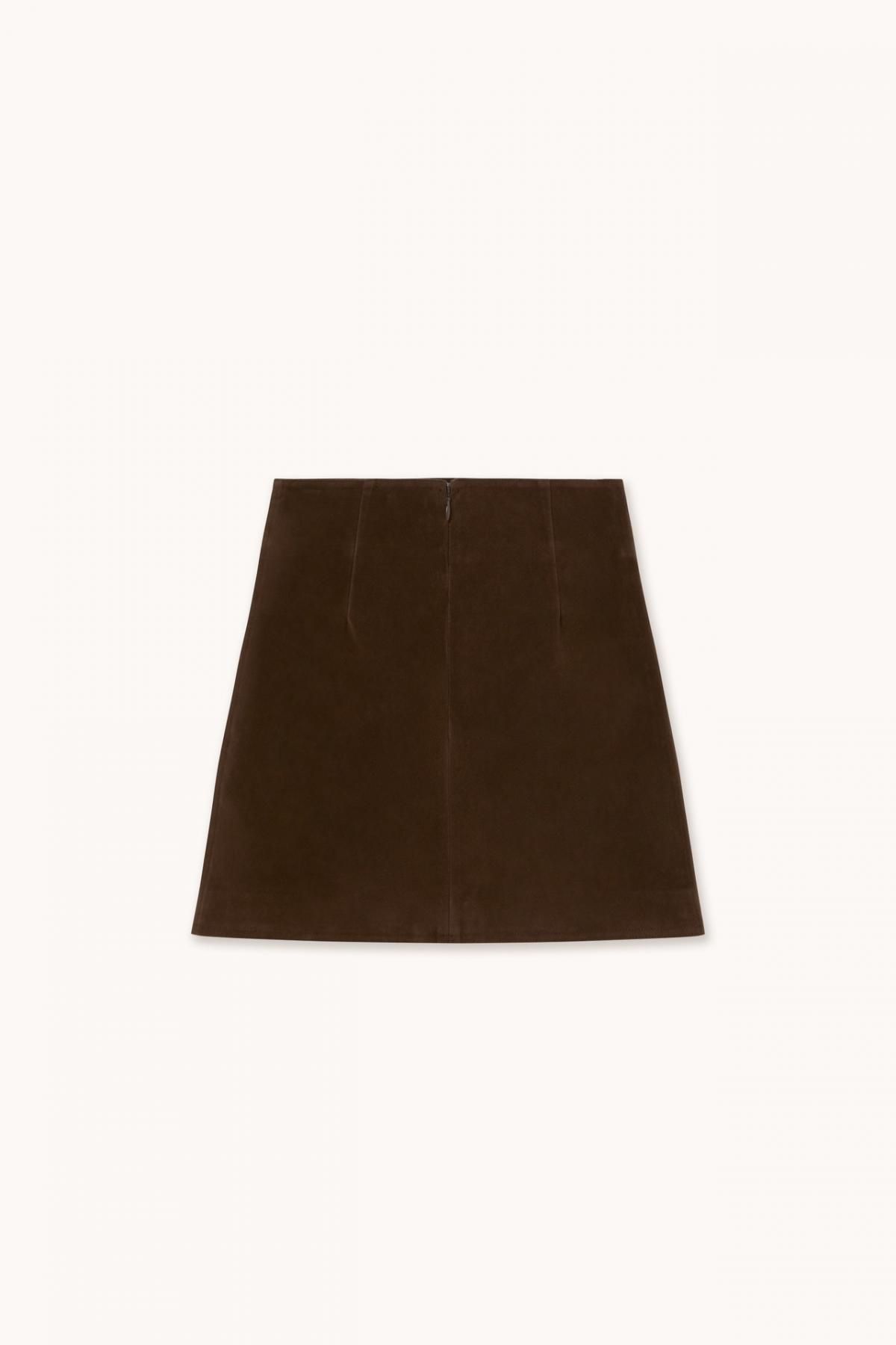 타이니코튼 다크브라운 스웨이드 미니 스커트 AW25-718M05 ONE COLOR - 상세 이미지 2