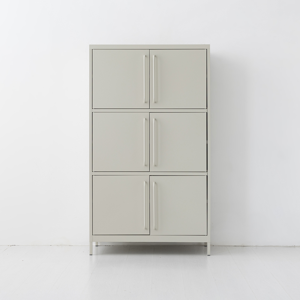 피도르 캐비넷 6문 수납장 9131600 915x455x1595mm, 3단, 크림 2629.7350 - 메인 이미지