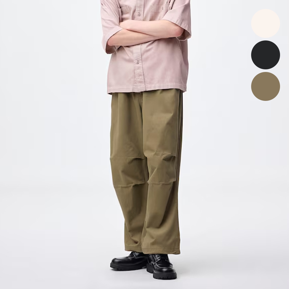 지유 바지 와이드 파라슈트 팬츠 밴딩 남녀공용 357966 - 상품 이미지
