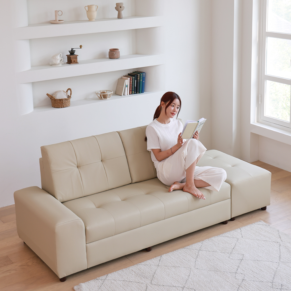 헤르본 CL라텍스 가죽 2인용 3인용 꺼짐없는 탄탄한 쇼파 소파 스툴세트