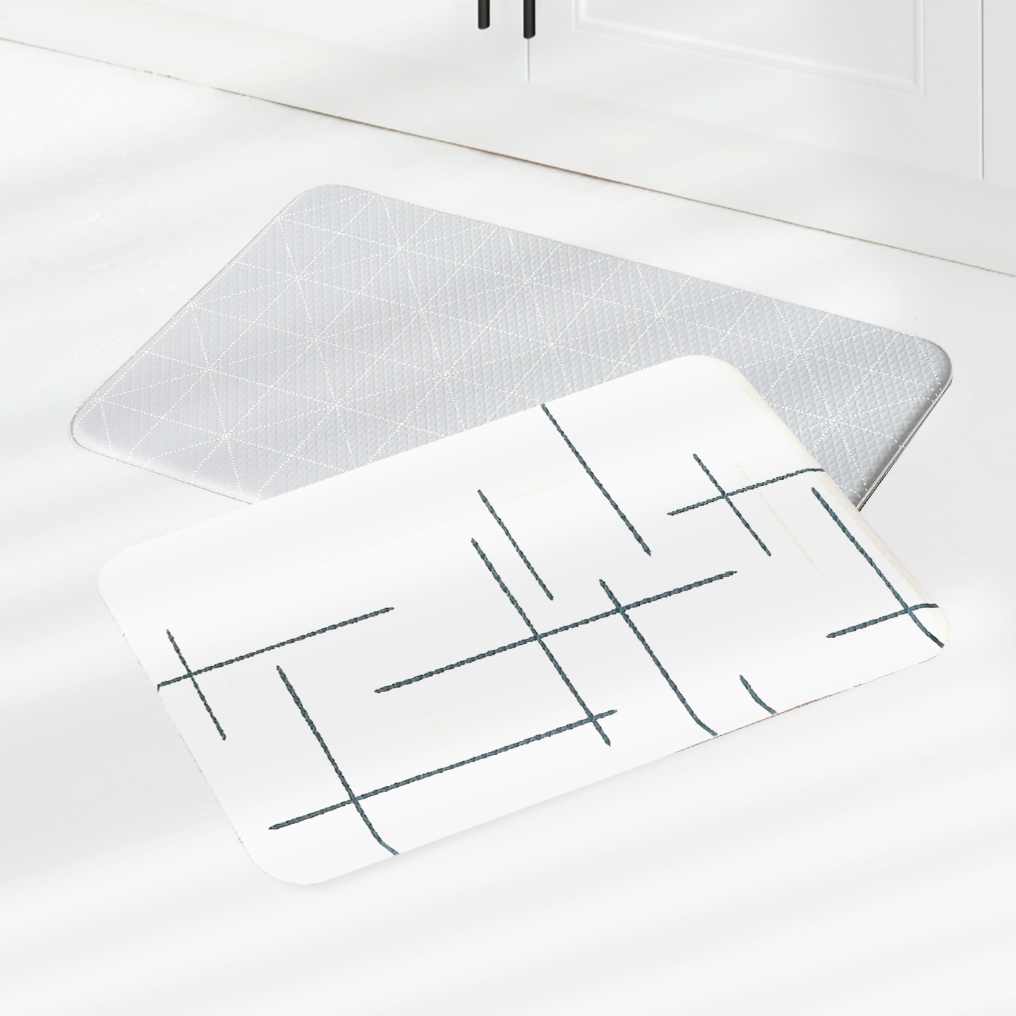 국내생산 양면 PVC 주방매트 욕실 겸용 다용도 논슬립 발매트 프리미엄 아티스틱, L(120x44cm)