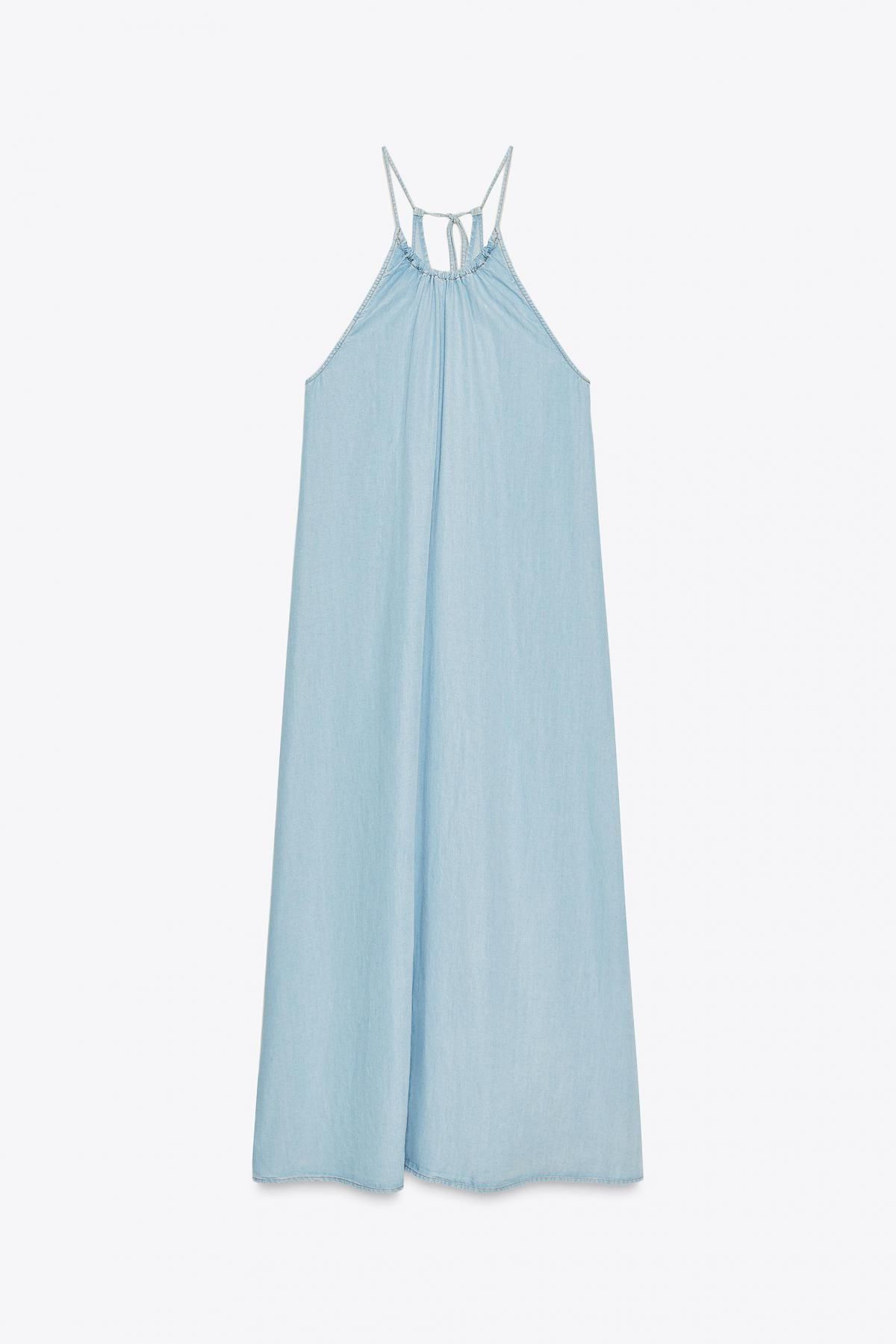 자라 플루이드 미디 홀터넥 원피스 6929/187 LIGHT BLUE - 메인 이미지