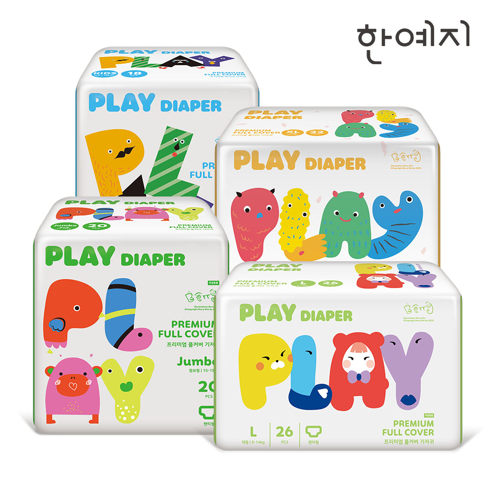 플레이 팬티 기저귀 키즈(KIDS) 7단계 19kg- 18입X4팩 (총72입) 남녀공용 - 상세 이미지 3