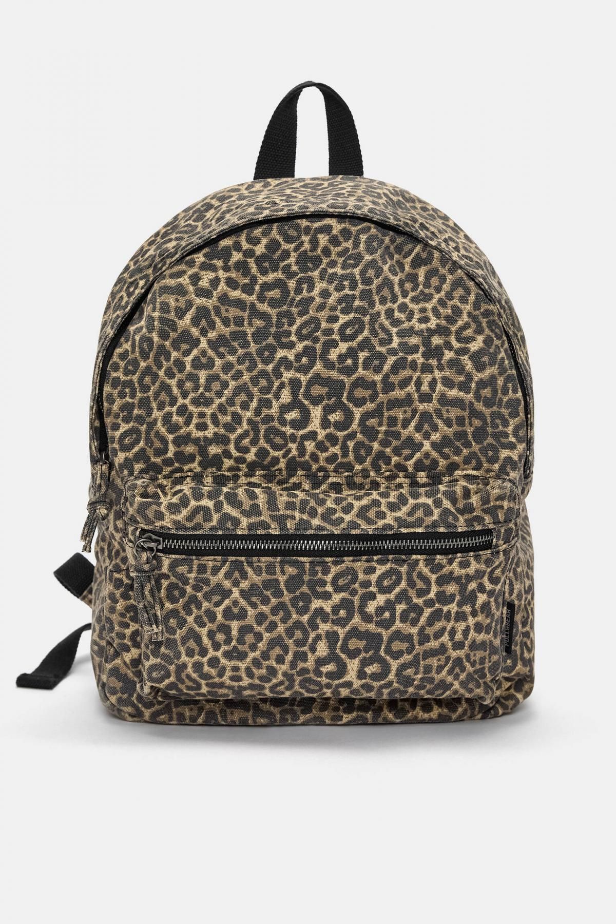 풀앤베어 레오파드 패턴 캔버스 백팩 4125/640 LEOPARD - 상품 이미지