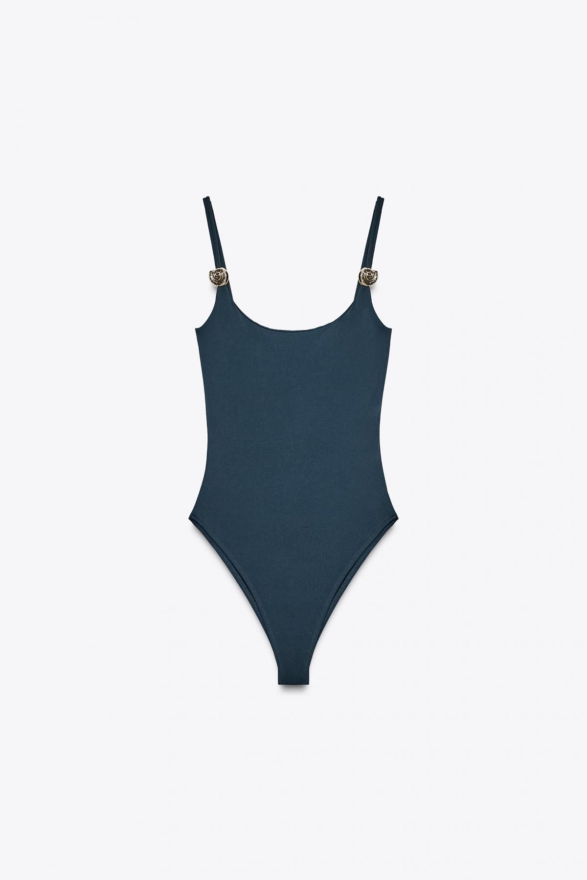 자라 메탈릭 디테일 폴리아미드 바디수트 1026/141 NAVY - 메인 이미지