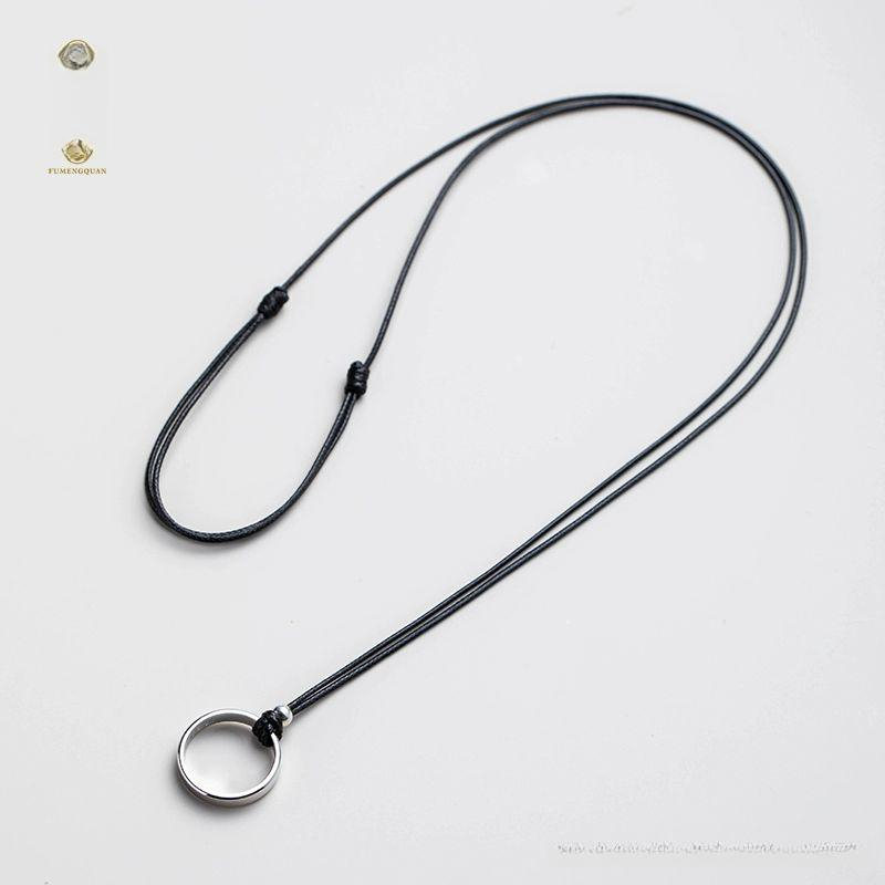 분실방지 커플 목걸이줄 넥스트랩 범용 조절식 펜던트 블랙1.0mm-치앙마이 고은 - 상품 이미지
