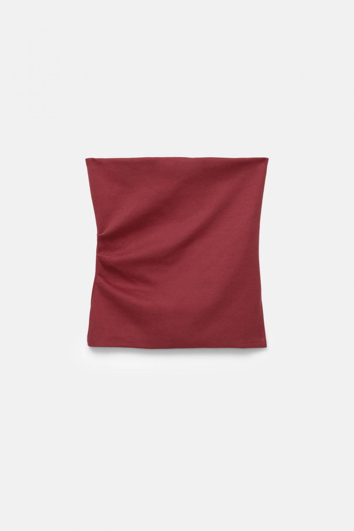 풀앤베어 버건디 슬릿 스트랩리스 탑 3239/305 RASPBERRY - 상품 이미지