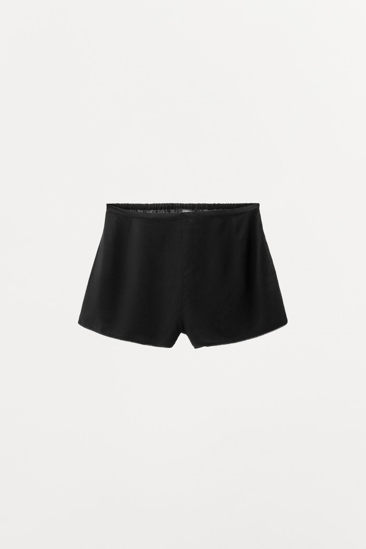 자라 웨이브 비스코스 레이스 숏팬츠 1067/611 BLACK - 메인 이미지