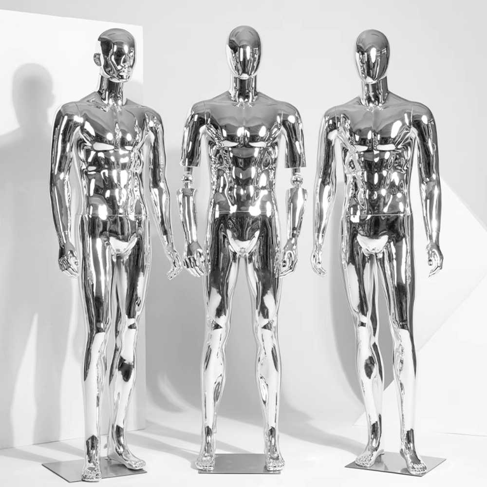금속 마네킹 의류 전시 철제 프레임 인테리어 스탠드 A형 실버 마네킹 - 상세 이미지 5
